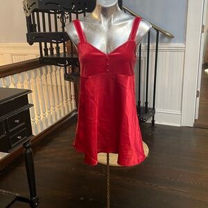 Gillian & O’Malley red velvet and satin lingerie chemise S